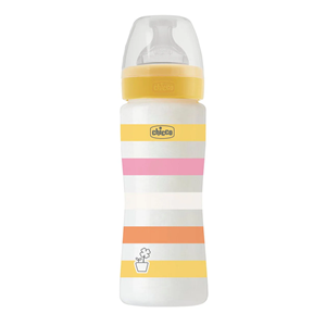 Chicco Μπιμπερό Πλαστικό Well Being Girl 4m+ 330ml