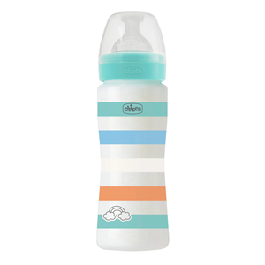 Chicco Μπιμπερό Πλαστικό Well Being Boy 4m+ 330ml 