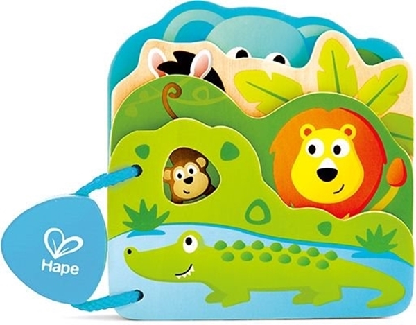 Hape Early Explorer Ξύλινο Βιβλιαράκι Baby's Wild Animal