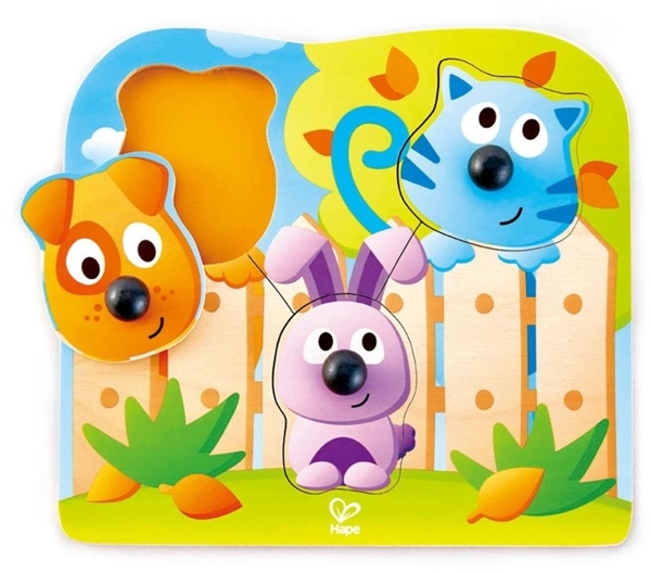 Hape Big Nose Pet Puzzle - Παζλ Από Ζωάκια Με Μεγάλες Μυτούλες Για Λαβή