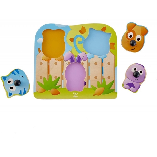 Hape Big Nose Pet Puzzle - Παζλ Από Ζωάκια Με Μεγάλες Μυτούλες Για Λαβή