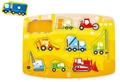 Hape Happy Puzzles Ξύλινο Παζλ Οχήματα Construction Peg