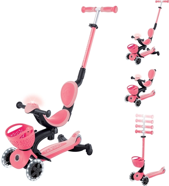 Globber Scooter Go-Up Baby Lights 360 Coral Pink