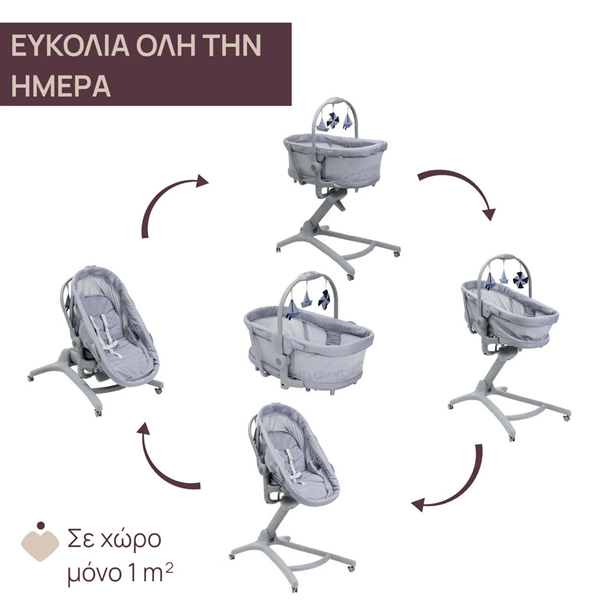 Chicco Ρηλάξ Κούνια Baby Hug 5 σε 1, Early Grey